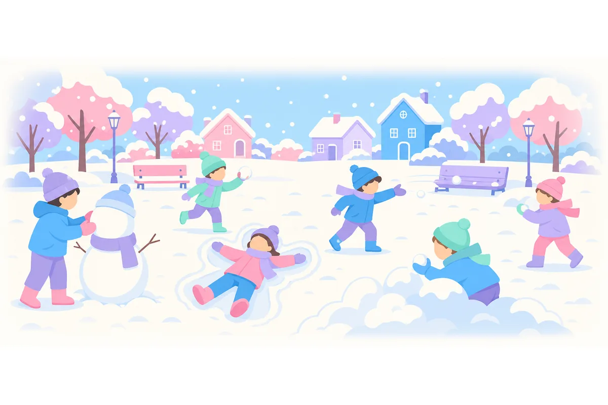 If it snows in winter, children play outside.