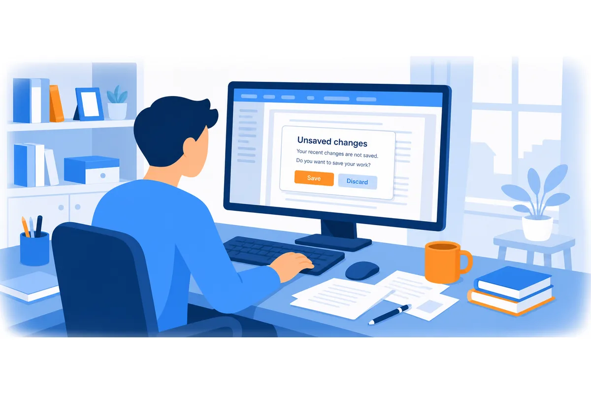 If you don't save your document, you lose your work.